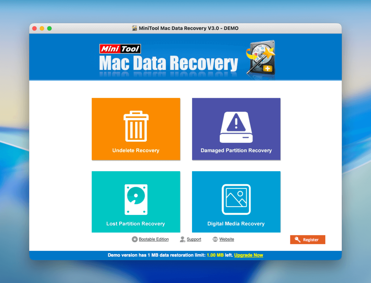 recovery window in minitool 