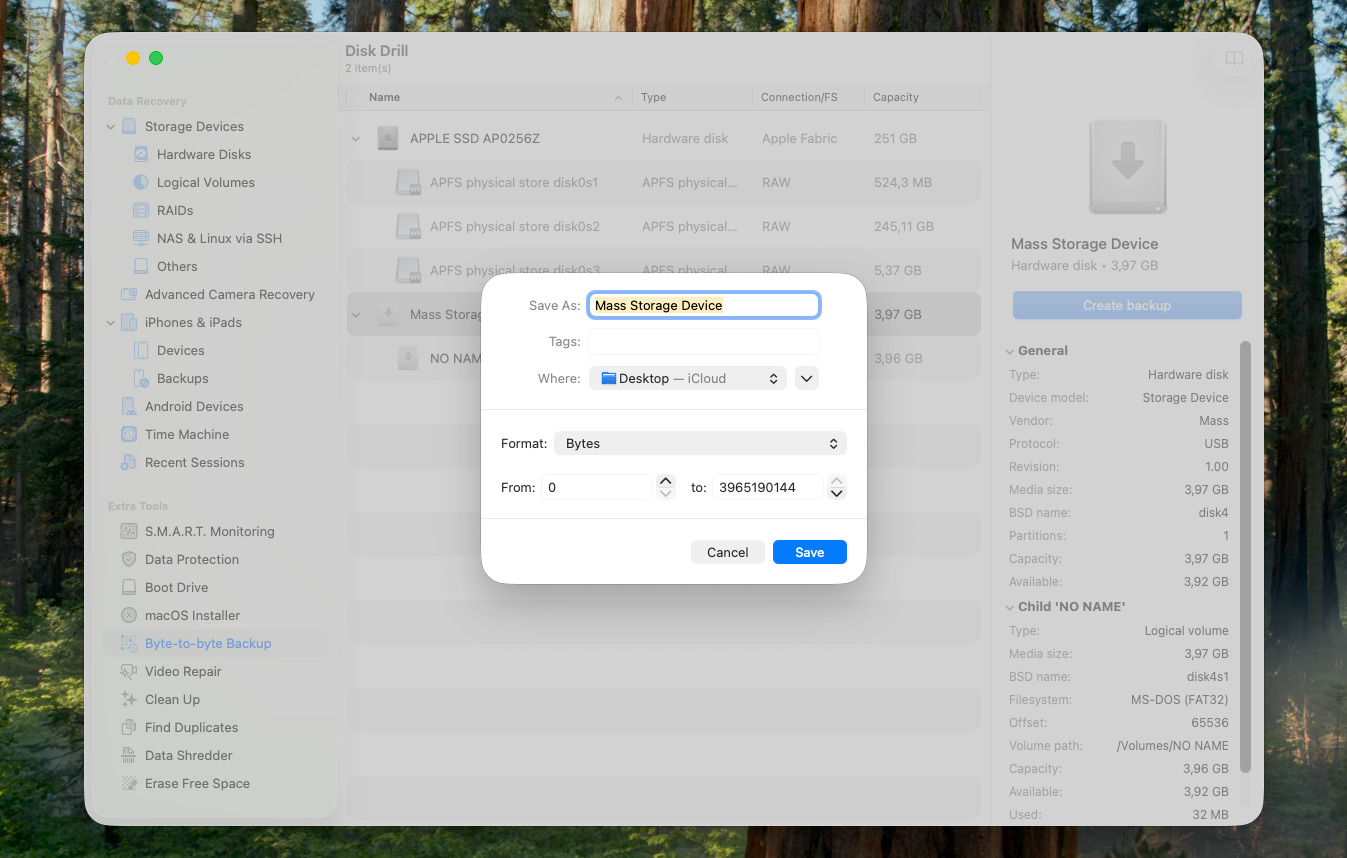 Disk Drill set up backup